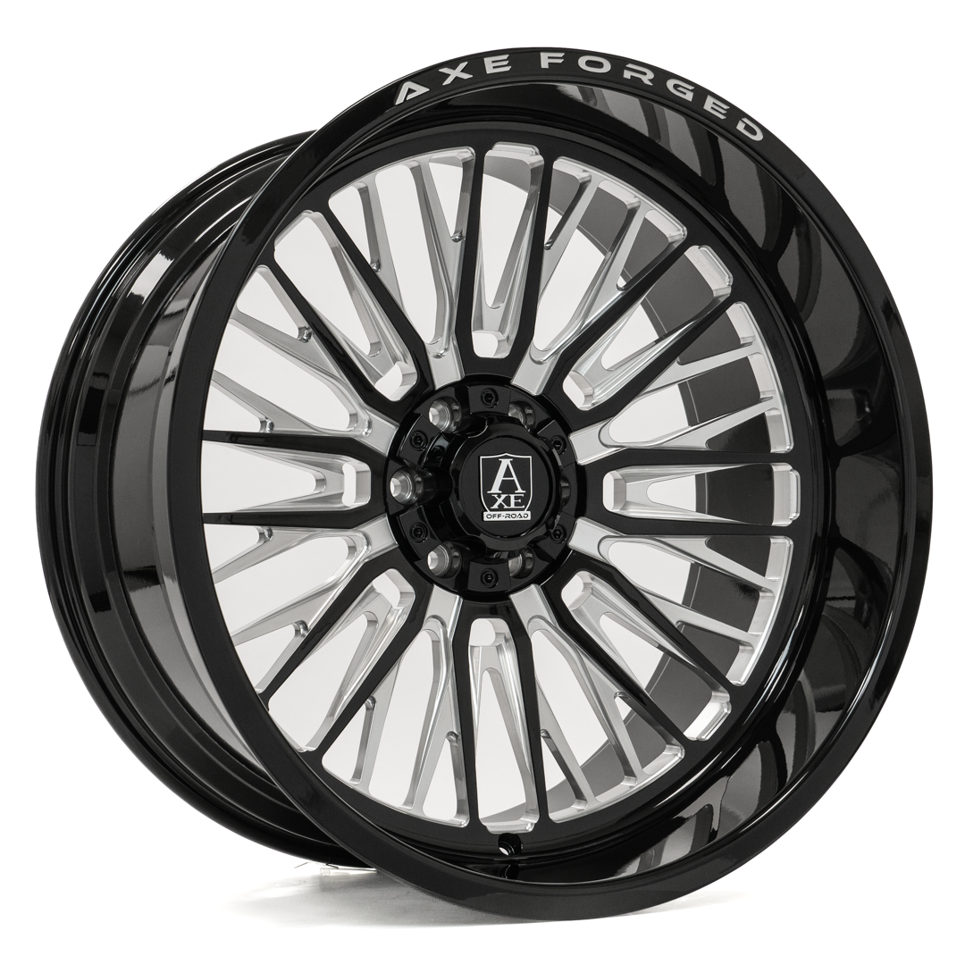 Axe Forged Truck AF14 Lex Forged GLOSS BLACK MILLED Wheels - 24X12 -44mm Offset 6X135 / 6X139 BP