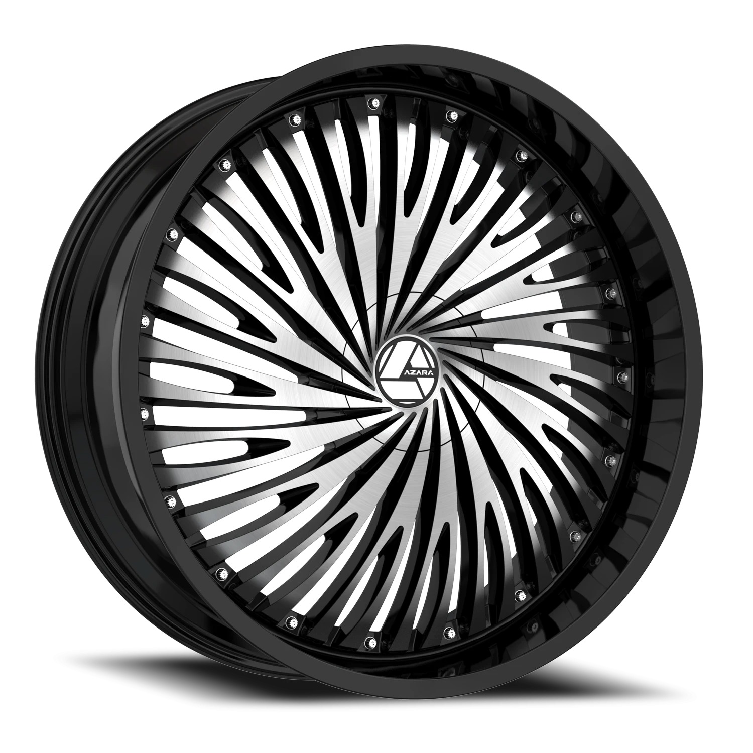 Azara AZA-526 Gloss Black & Machined Wheels - 22X8.5 38mm Offset 5X114.3 / 5X120 BP