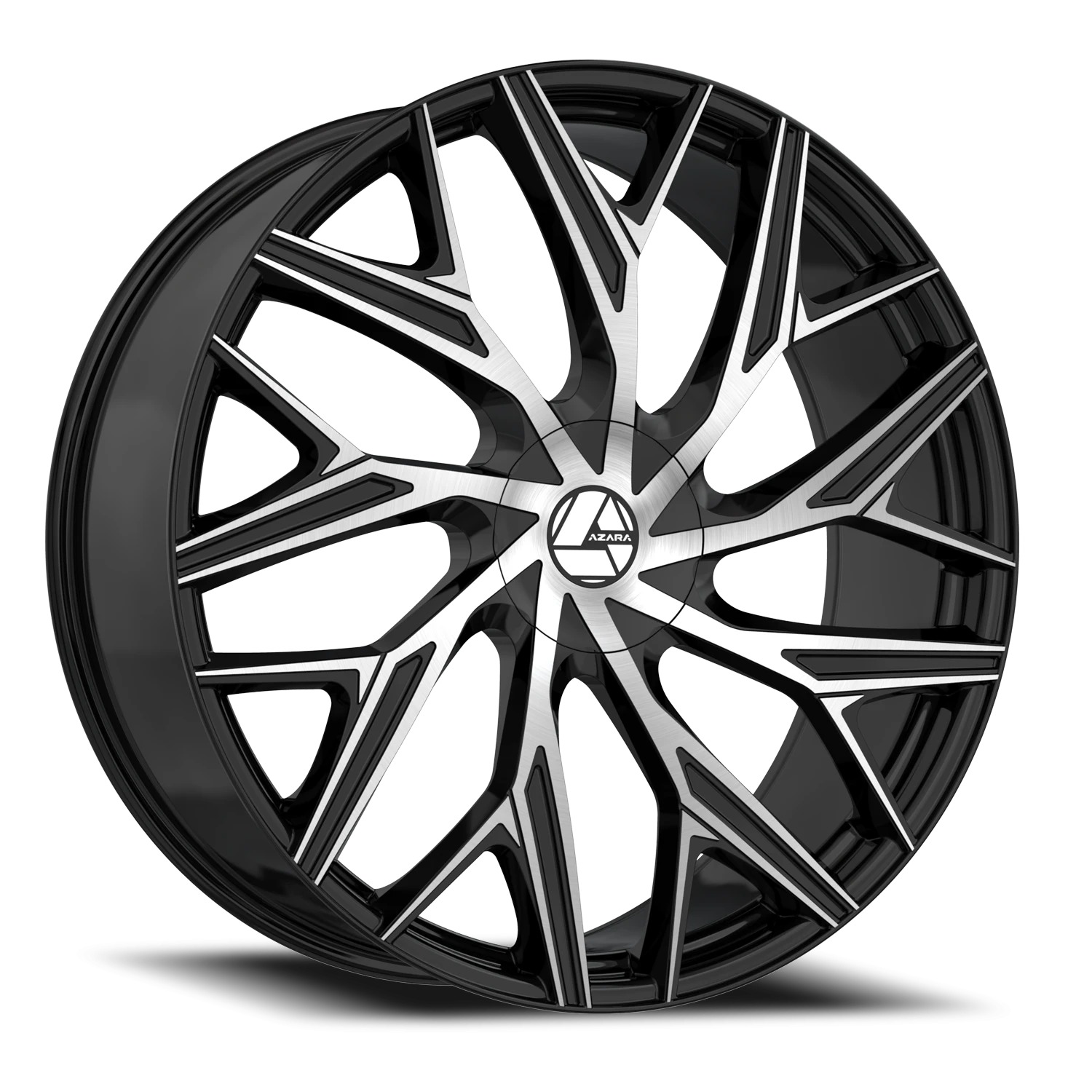 Azara AZA-527 Gloss Black & Machined Wheels - 22X8.5 38mm Offset 5X114.3 / 5X120 BP