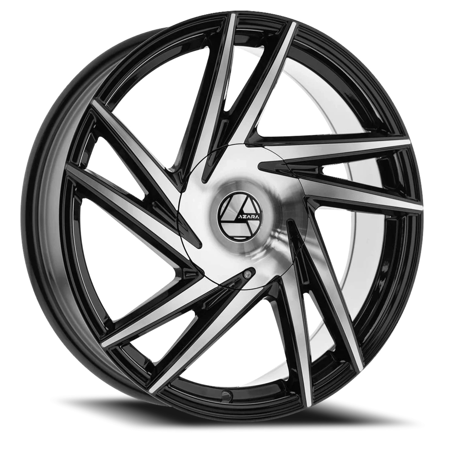 Azara AZA-529 Gloss Black & Machined Wheels - 22X9.5 15mm Offset ALL BP
