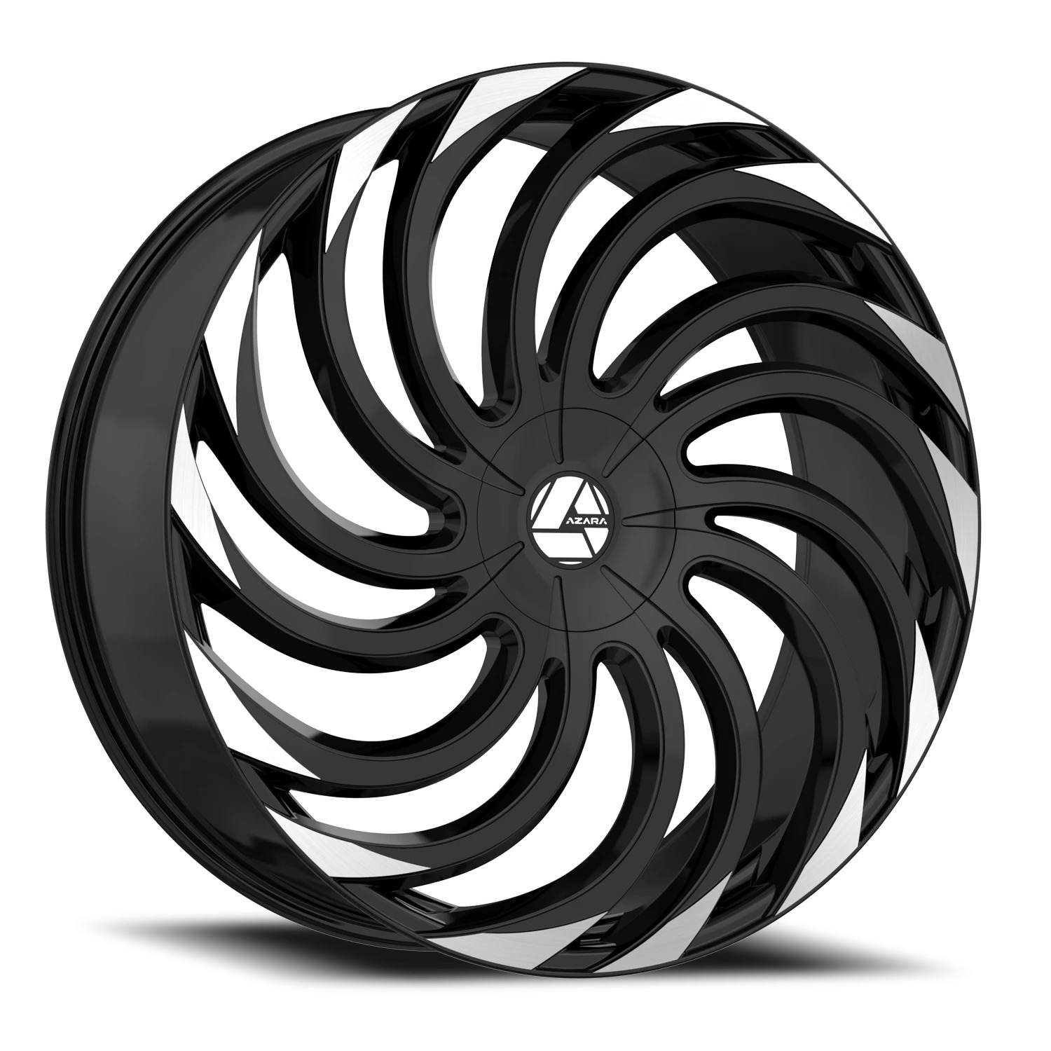 Azara AZA-534 Gloss Black & Machined Wheels - 18X8 35mm Offset 5X112 / 5X114.3 BP