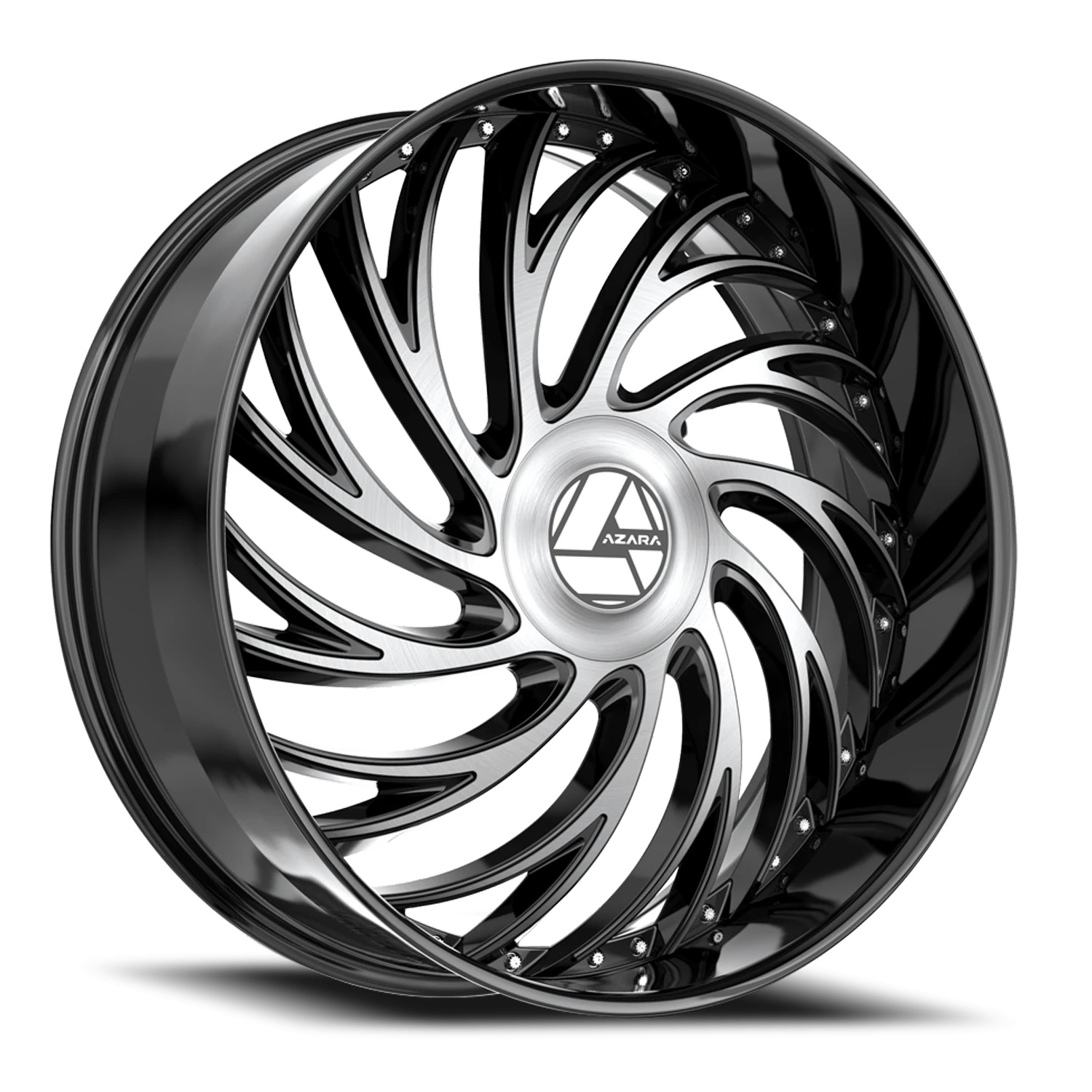 Azara AZX-101 Gloss Black & Machined Wheels - 30X9.5 15mm Offset ALL BP