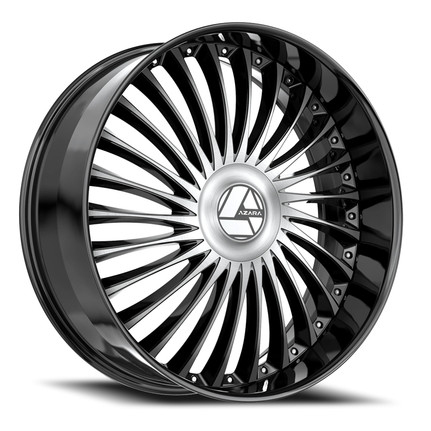 Azara AZX-103 Gloss Black & Machined Wheels - 22X8.5 38mm Offset 5X114.3 / 5X120 BP