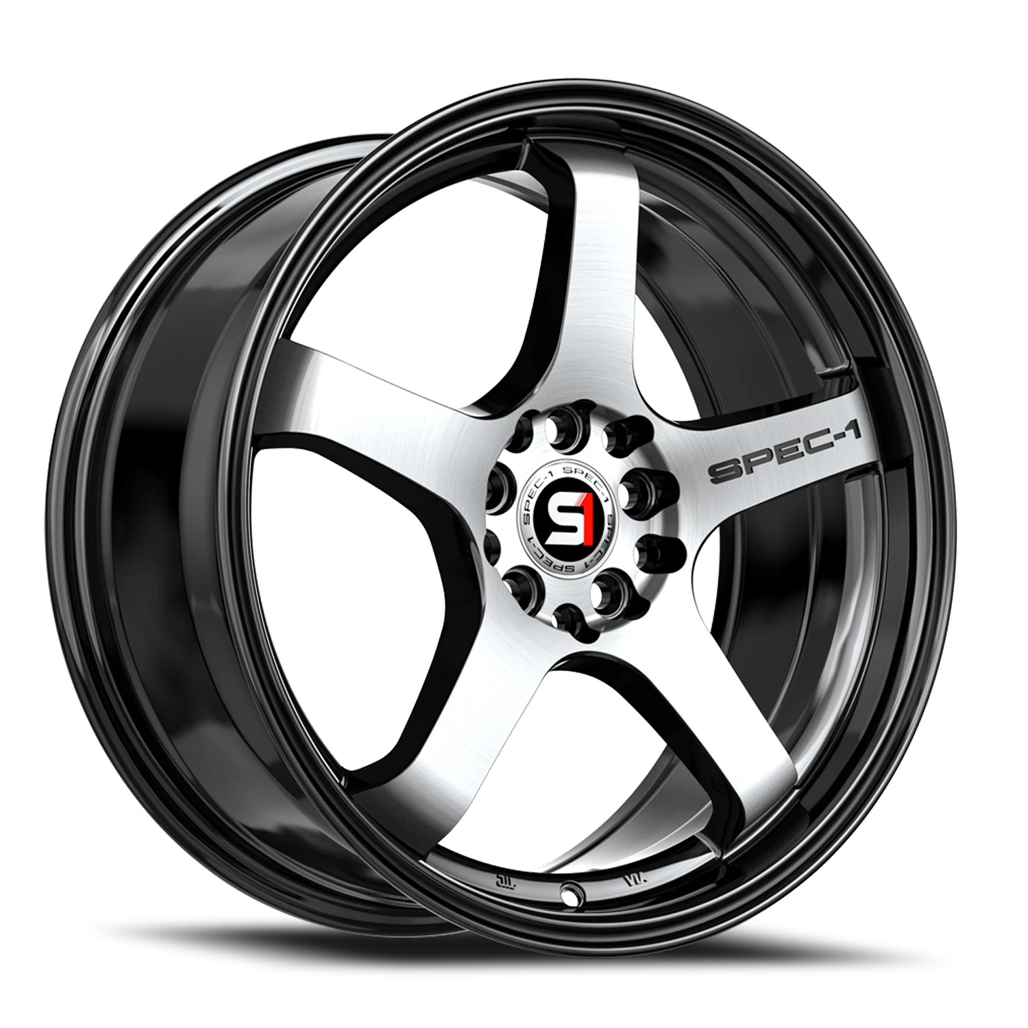 Spec-1 SPT-31 Gloss Black & Machined Wheels - 19X9.5 42mm Offset 5X100 / 5X114.3 BP