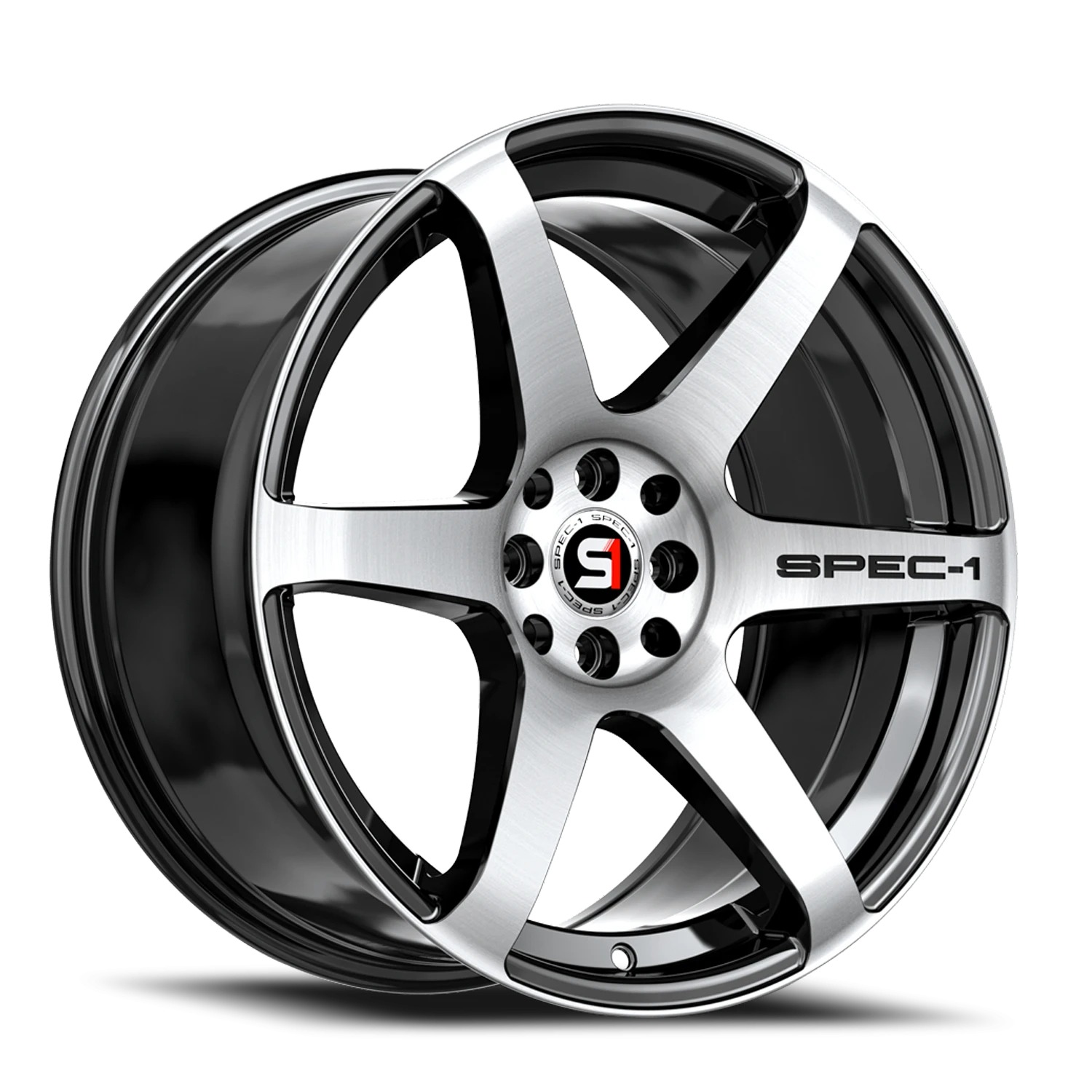 Spec-1 SPT-32 Gloss Black & Machined Wheels - 17X8 42mm Offset 5X110 / 5X114.3 BP