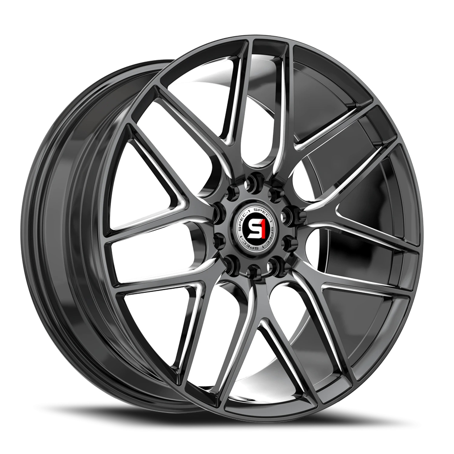 Spec-1 SP-78 Gloss Black & Milled Wheels - 16X7.5 30mm Offset 4X100 / 4X114.3 BP