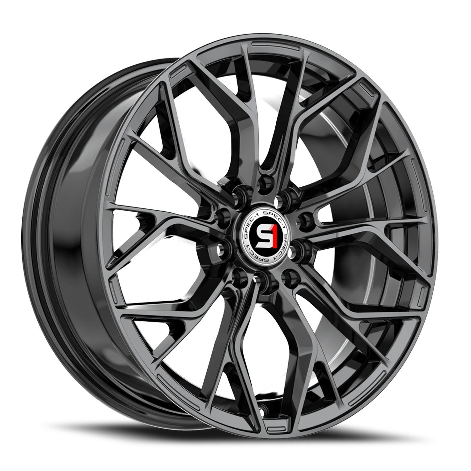 Spec-1 SP-76 Gloss Black Wheels - 15X6.5 20mm Offset 4X100 / 4X114.3 BP