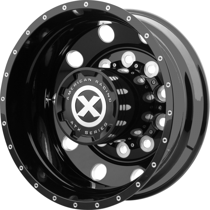 ATX AO400 BAJA GLOSS BLACK MILLED - REAR Wheels - 22.5X8.25 -168mm Offset 10X285.75 BP