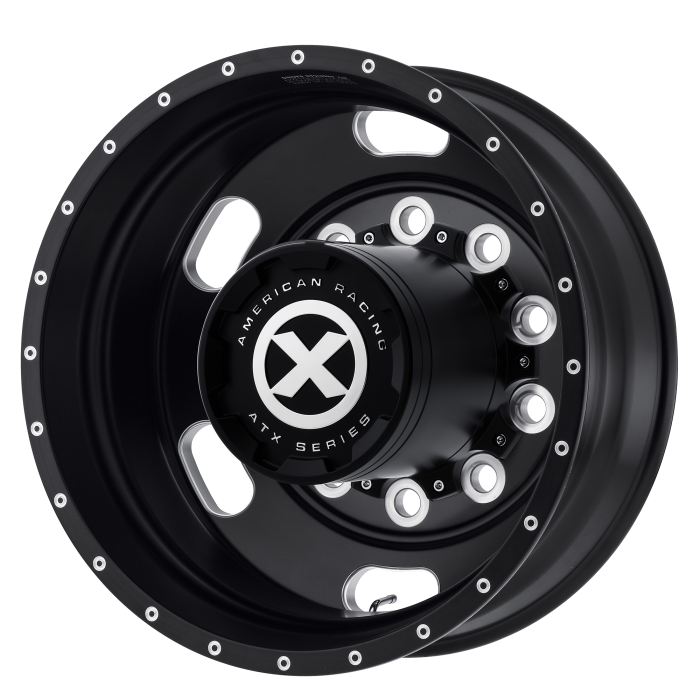 ATX AO402 INDY SATIN BLACK MILLED - REAR Wheels - 24.5X8.25 -168mm Offset 10X285.75 BP