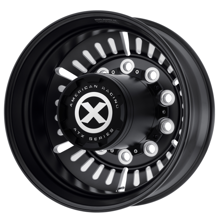 ATX AO403 ROULETTE SATIN BLACK MILLED - REAR Wheels - 22.5X8.25 -168mm Offset 10X285.75 BP