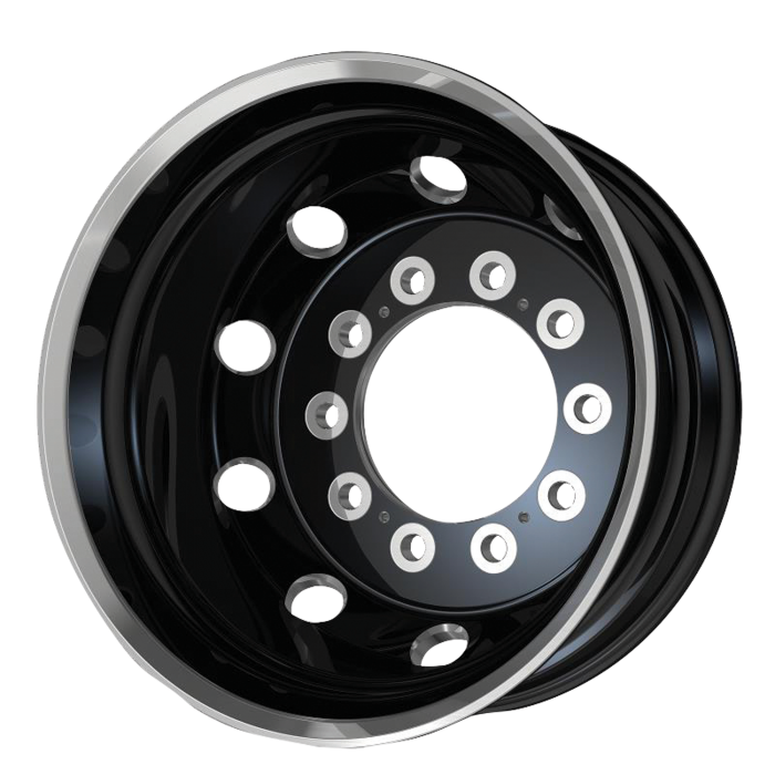 ATX AO404 JOURNEY SATIN BLACK W/ POLISHED LIP - REAR OUTER Wheels - 22.5X14 -165mm Offset 10X285.75 BP