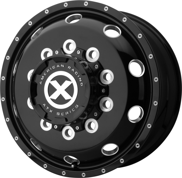 ATX AO405 TREX GLOSS BLACK MILLED - 9.0 FRONT Wheels - 22.5X9 152mm Offset 10X285.75 BP