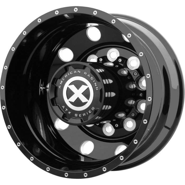 ATX AO405 TREX GLOSS BLACK MILLED - REAR Wheels - 22.5X8.25 -168mm Offset 10X285.75 BP
