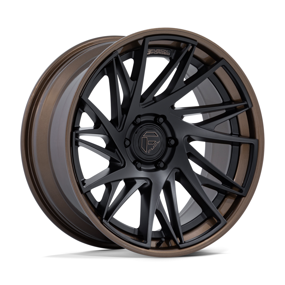 Fuel 1PC FC405 DYNAMO MATTE BLACK W/ G-BRONZE LIP Wheels - 22X9.5 20mm Offset 6X139.7 BP