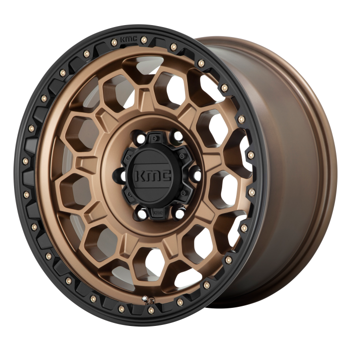 KMC KM545 TREK MATTE BRONZE W/ BLACK LIP Wheels - 17X8 35mm Offset 5X114.3 BP