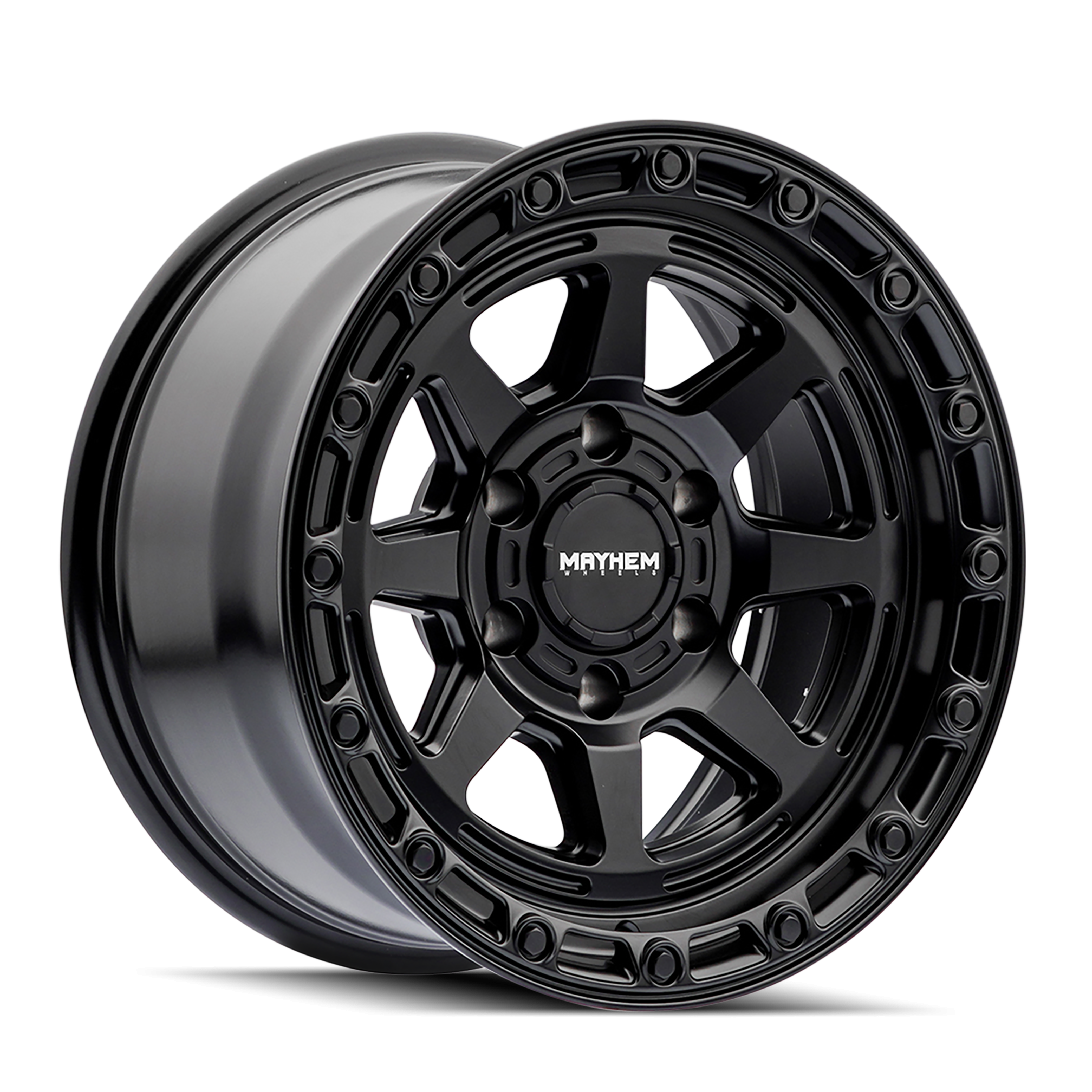 Mayhem RIDGELINE SATIN BLACK Wheels - 17X8.5 -6mm Offset 6X139.7 BP