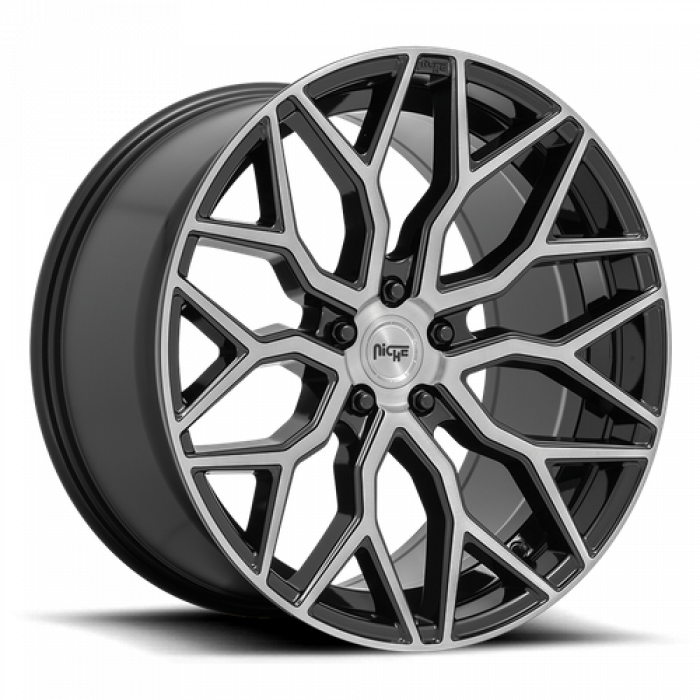 Niche 1PC M262 MAZZANTI GLOSS BLACK BRUSHED FACE Wheels - 20X10.5 40mm Offset 5X112 BP