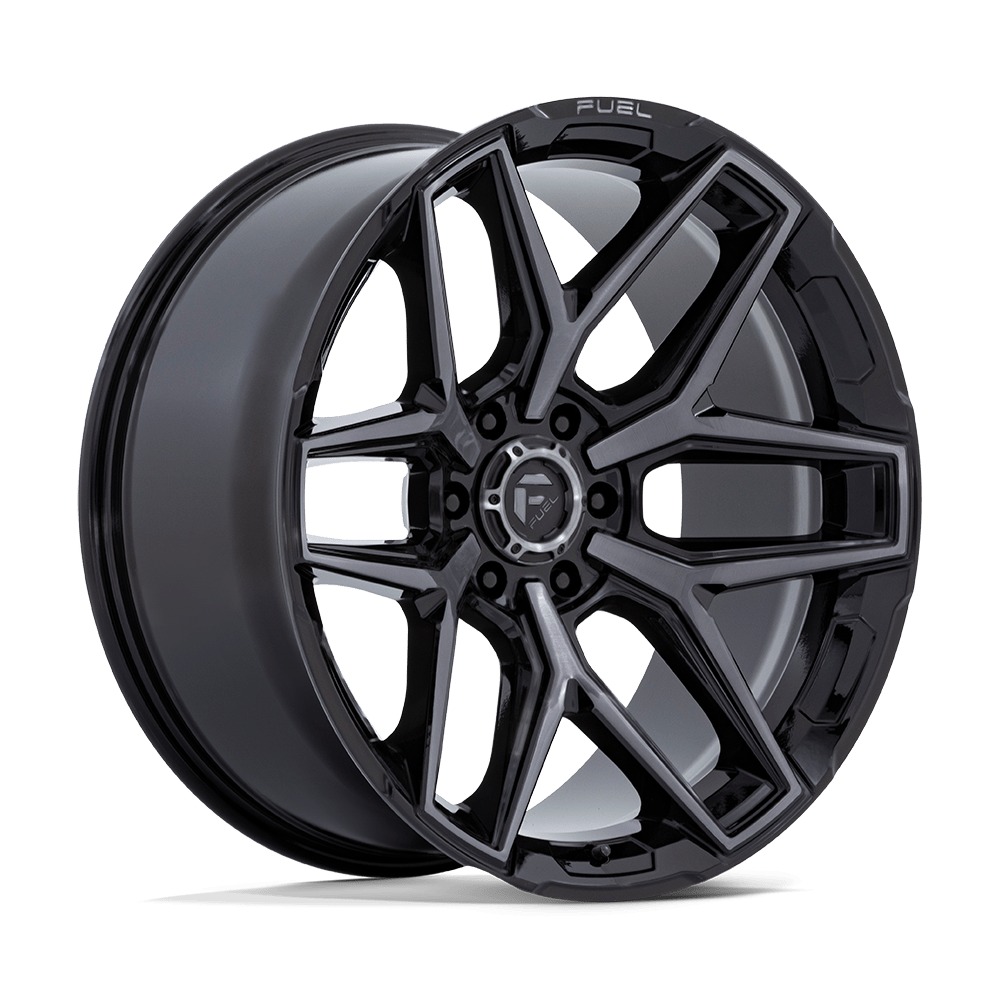 Fuel 1PC FLUX GLOSS BLACK BRUSH FC GRAY DDDT Wheels - 17X9 1mm Offset 6X135 BP