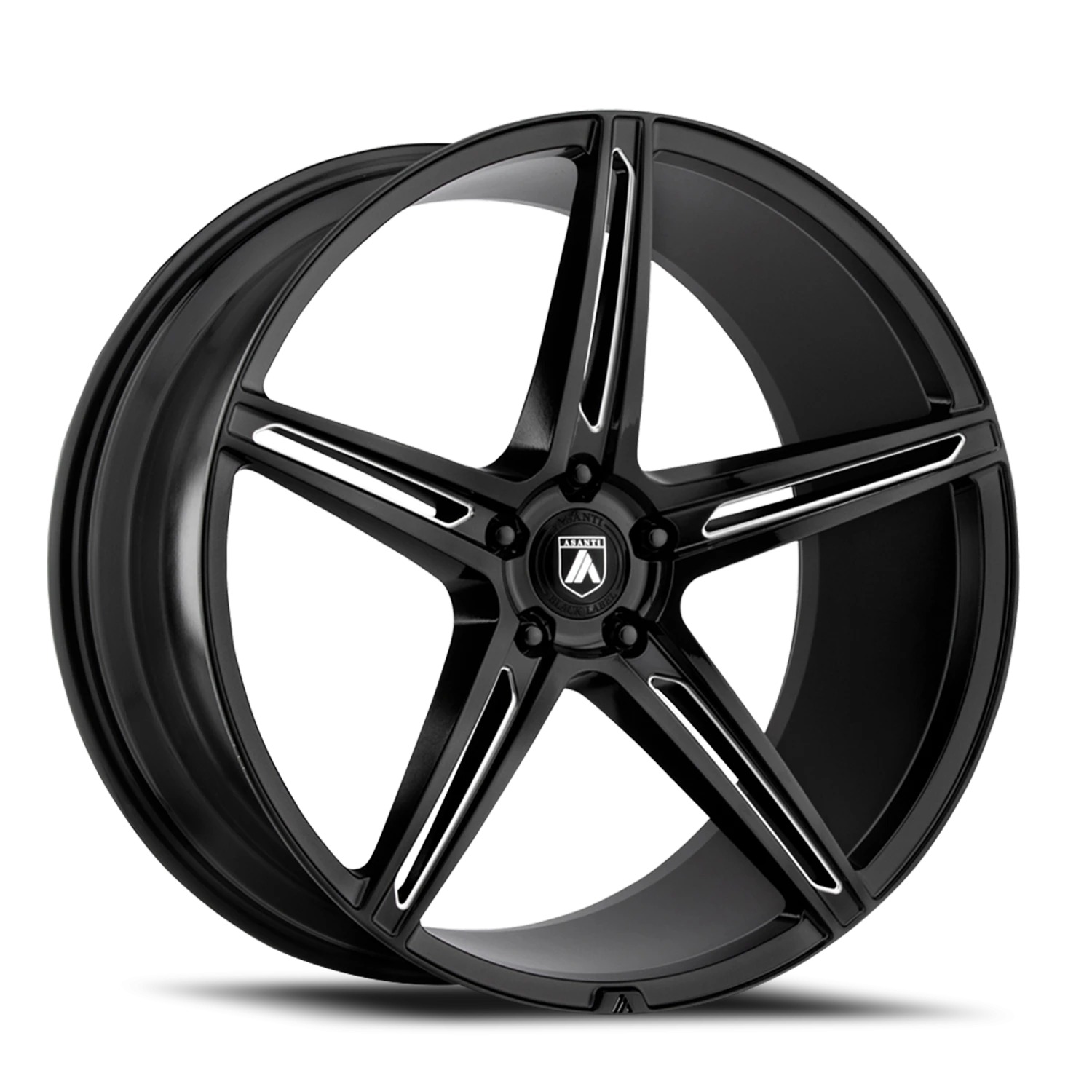 Asanti Black ABL-22 ALPHA 5 GLOSS BLACK MILLED Wheels - 20X8.5 20mm Offset 5X120 BP