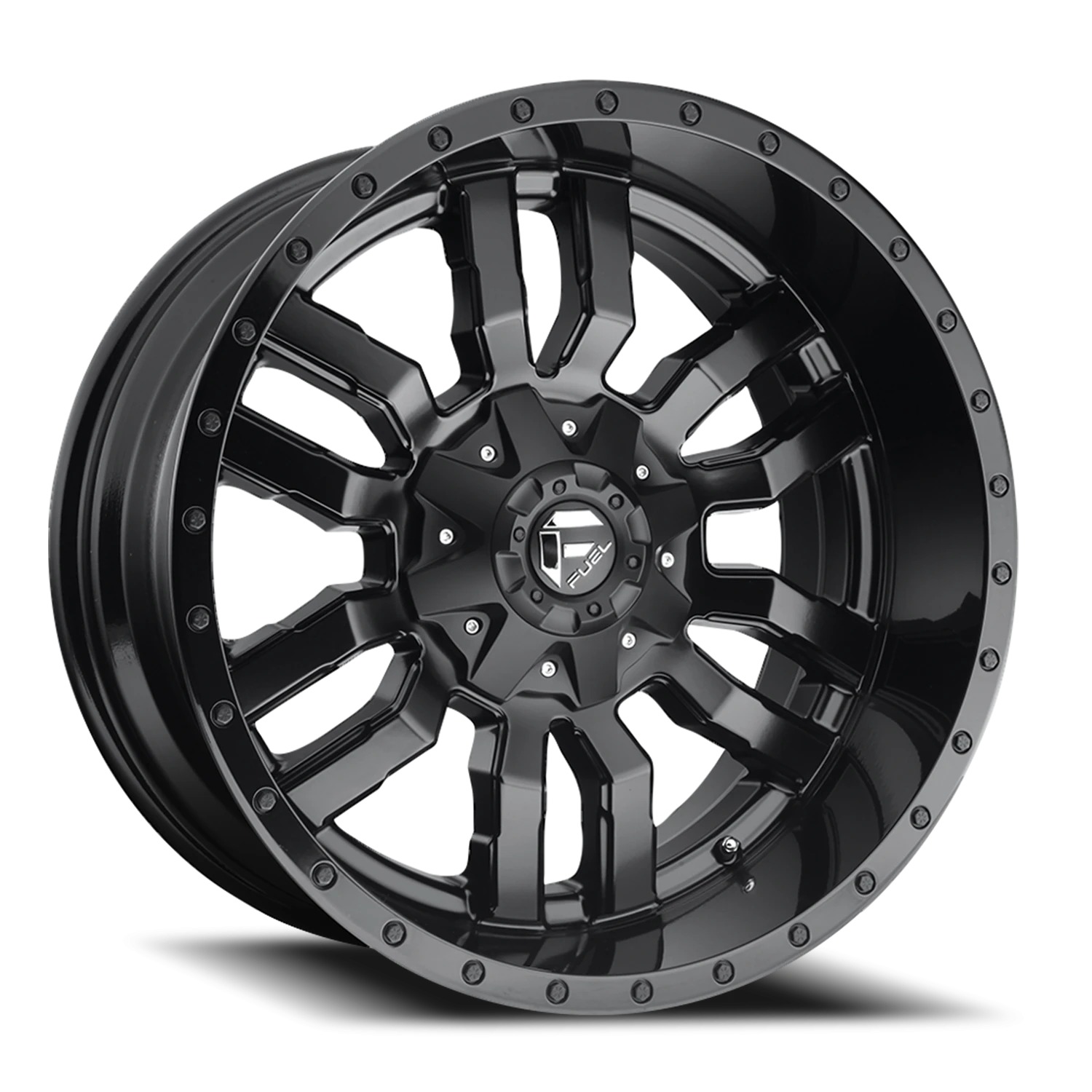 Fuel 1PC D596 SLEDGE MATTE BLACK GLOSS BLACK LIP Wheels - 20X9 20mm Offset 8X180 BP